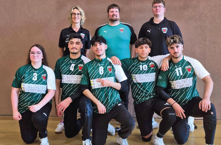 Eine Sportmannschaft in einer Halle
