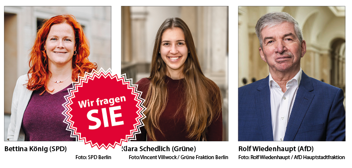 Portraits der drei Politiker